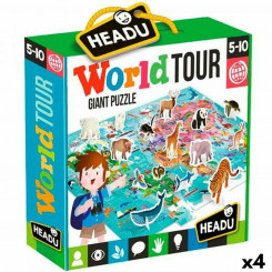 Educational Baby Game GOODU World Tour Giant Puzzle Animals 3D (4 Units) (108 Pieces, Parts)