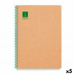 Notebook ESCOLOFI A5 Recyclable 50 Sheets Green (5 Units)