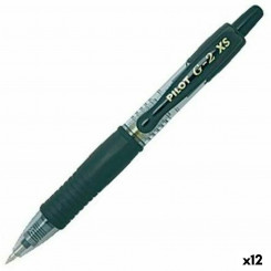 Ручка-роллер Pilot G-2 XS выдвижная черная 0,4 мм (12 шт.)