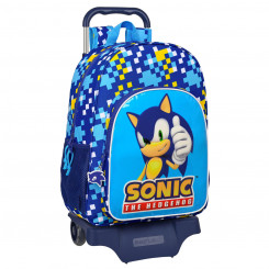 School bag with wheels Sonic Speed Blue 33 x 42 x 14 cm