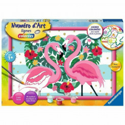 Coloring pages Ravensburger Flamingos in Love
