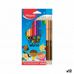 Värvilised pliiatsid Maped Color Peps World Mitmevärviline (12 Ühikut)