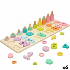 Wooden Children's Puzzle Woomax Shapes Numbers + 3 Years (6 Units)