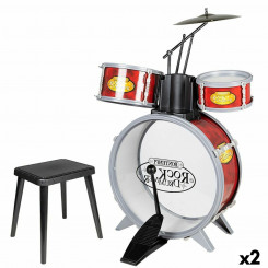 drums Bontempi Red Plastic mass 50 x 68 x 50 cm (7 Pieces, parts) (2 Units)