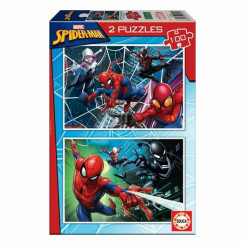 Набор из 2 пазлов «Человек-паук», 100 деталей, детали 40 x 28 см.
