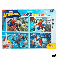 Laste pusle Spider-Man Kahesuunaline 4-funktsiooniline 48 Tükid, osad 35 x 1,5 x 25 cm (6 Ühikut)