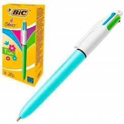 Biro ballpoint pen set Bic Fun Blue White (12 Pieces, parts)