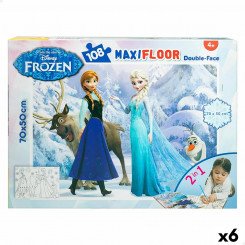 Laste pusle Frozen Kahesuunaline 108 Tükid, osad 70 x 1,5 x 50 cm (6 Ühikut)