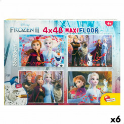 Laste pusle Frozen Kahesuunaline 4-funktsiooniline 48 Tükid, osad 35 x 1,5 x 25 cm (6 Ühikut)