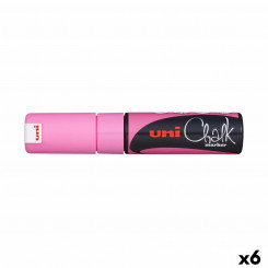 Liquid chalk marker Uni-Ball PWE-8K Pink (6 Pieces, parts) (6 Units)
