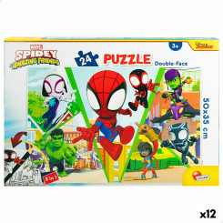 Children's puzzle Spidey Two-way 50 x 35 cm 24 Pieces, parts (12 Units)