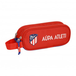 Pencil case with two zippers Atlético Madrid Red Navy blue (21 x 8 x 6 cm)