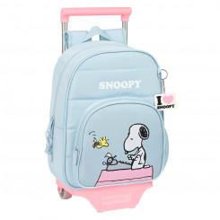 School bag with wheels Snoopy Imagine Blue 26 x 34 x 11 cm