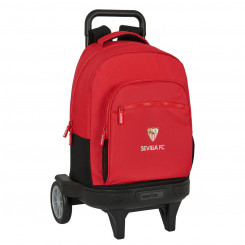 School bag with wheels Sevilla Fútbol Club Black Red 33 X 45 X 22 cm