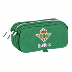 Pencil case with two zippers Real Betis Balompié Green 21.5 x 10 x 8 cm
