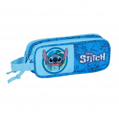 School bag Stitch Double zipper Blue 21 x 8 x 6 cm