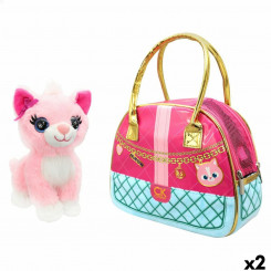 Soft toy Funville Cutekins Bags Cat 20 x 19 x 14 cm (2 Units)