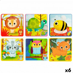 Children's puzzle Lisciani Touch plate 24 Pieces, parts 16 x 0.1 x 16 cm (6 Units)