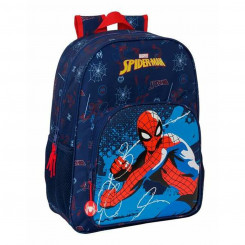 Школьный рюкзак Человек-паук Неон Морской синий 33 х 42 х 14 см