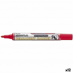 Permanent marker Pentel NLF50 Red 12 Pieces, parts (12 Units)