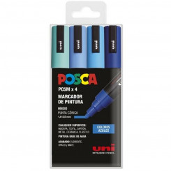 Набор маркеров POSCA PC-5M Синий Многоцветный
