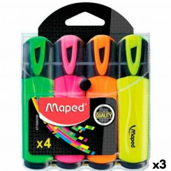 Set of Glow-in-the-Dark Markers Maped Fluor Quality Neon Multicolor (3 Units)