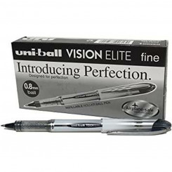 Vedela tindiga pliiats Uni-Ball Vision Elite UB-200 Must 0,6 mm (12 Tükid, osad)