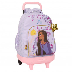 Wheeled school bag Wish Purple 33 X 45 X 22 cm