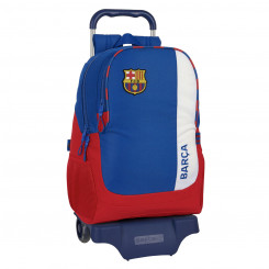 School bag with wheels FC Barcelona Blue Chestnut 32 x 44 x 16 cm