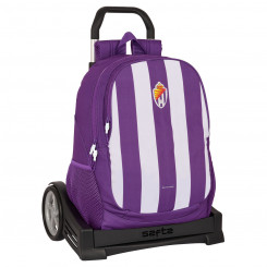 School bag with wheels Real Valladolid CF Purple 32 x 44 x 16 cm