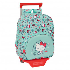Школьная сумка на колесиках Hello Kitty Любители моря Бирюзовый синий 26 х 34 х 11 см
