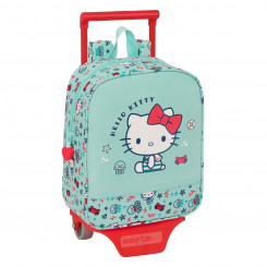 School bag with wheels Hello Kitty Sea lovers Turquoise blue 22 x 27 x 10 cm