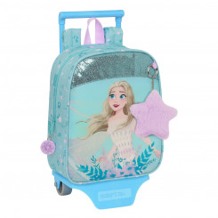 School bag with wheels Frozen Hello spring Blue 22 x 27 x 10 cm