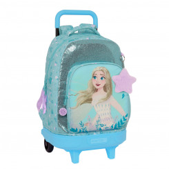 School bag with wheels Frozen Hello spring Blue 33 X 45 X 22 cm