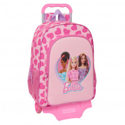 School bag with wheels Barbie Love Pink 33 x 42 x 14 cm