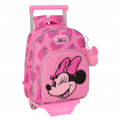 School bag with wheels Minnie Mouse Loving Pink 28 x 34 x 10 cm