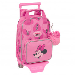 School bag with wheels Minnie Mouse Loving Pink 20 x 28 x 8 cm