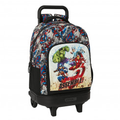 School bag with wheels The Avengers Forever Multicolor 33 X 45 X 22 cm