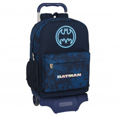 School bag with wheels Batman Legendary Navy blue 30 x 43 x 14 cm