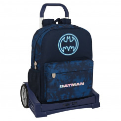 School bag with wheels Batman Legendary Navy blue 32 x 43 x 14 cm