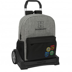 School bag with wheels Harry Potter House of champions Black Gray 32 x 43 x 14 cm
