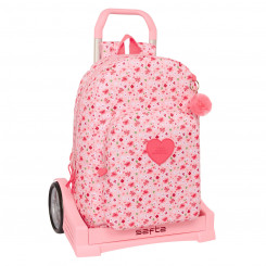 School bag with wheels Vicky Martín Berrocal In bloom Pink 30 x 46 x 14 cm