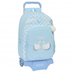 School bag with wheels Glow Lab Cisnes Blue 30 x 46 x 14 cm