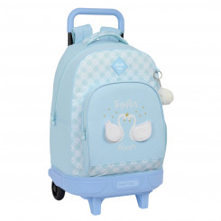 School bag with wheels Glow Lab Cisnes Blue 33 X 45 X 22 cm
