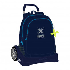 School bag with wheels Munich Nautic Navy blue 32 x 44 x 16 cm