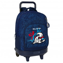 School bag with wheels El Niño Paradise Sea blue 33 X 45 X 22 cm