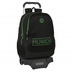 School bag with wheels Munich Caviar Black 32 x 44 x 16 cm