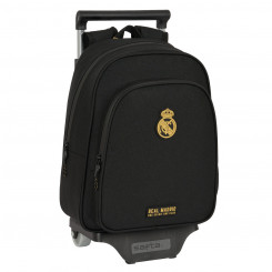 School bag with wheels Real Madrid CF Black 27 x 33 x 10 cm