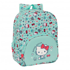 Рюкзак школьный Hello Kitty Любители моря Бирюзовый синий 26 х 34 х 11 см