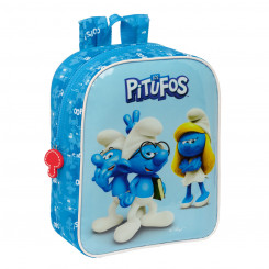Children's backpack Los Pitufos Blue 22 x 27 x 10 cm